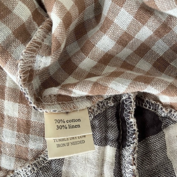 Dylan Sleeveless Gingham Linen Cotton Blend Dress XS Black White Cottagecore - Picture 5 of 7